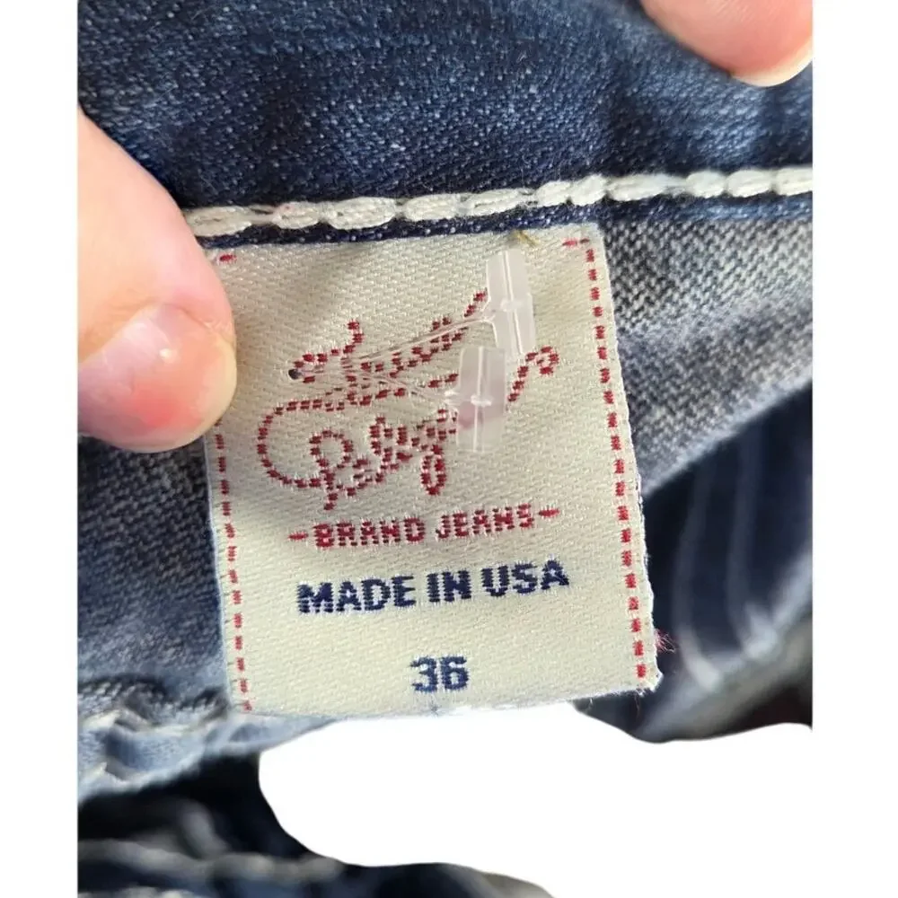 True religion world tour billy big T cut off jean shorts  size‎ 36